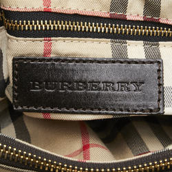 Burberry Nova Check Handbag Shoulder Bag Dark Brown Leather Women's BURBERRY