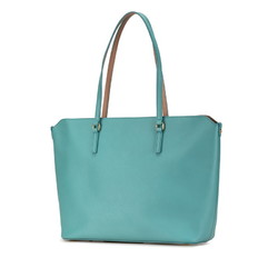 MCM Tote Bag Green Leather Women's