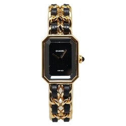 Chanel Premiere Watch H0001 Quartz Black Dial Plated Leather Women's CHANEL