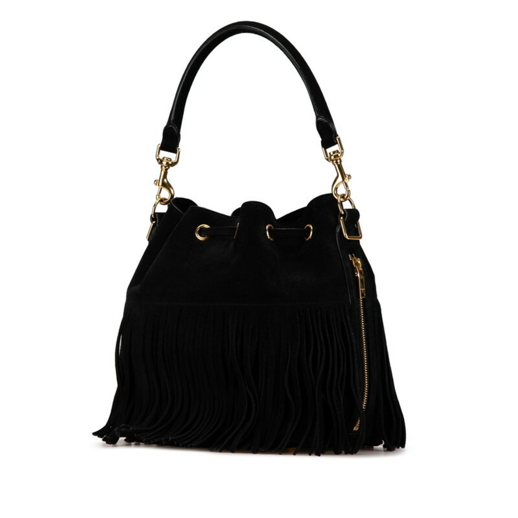 Saint Laurent Emmanuel handbag shoulder bag black suede women's SAINT LAURENT