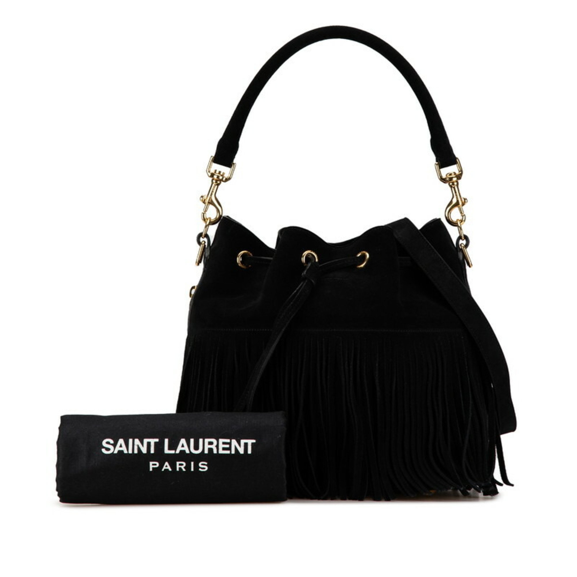 Saint Laurent Emmanuel handbag shoulder bag black suede women's SAINT LAURENT