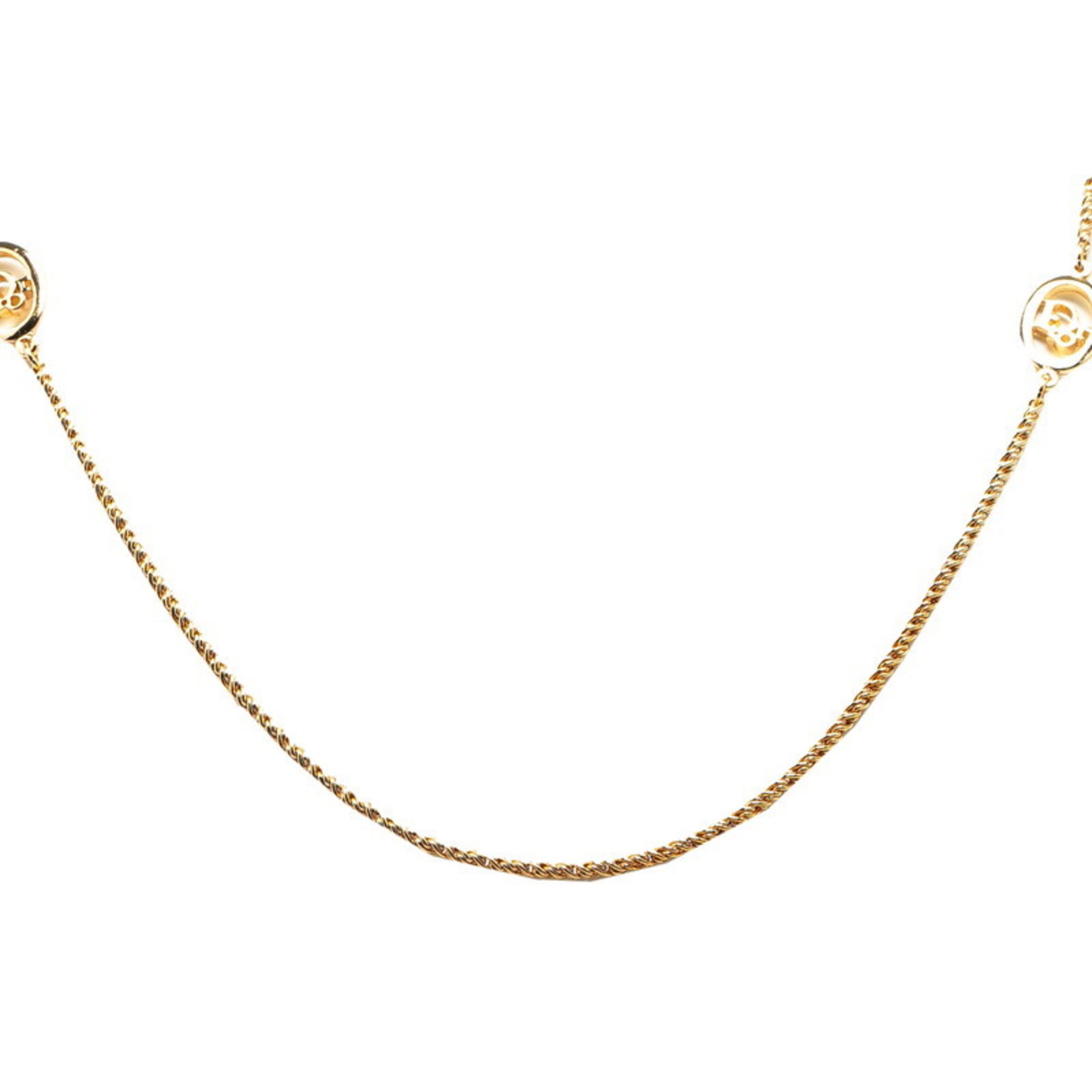 Christian Dior Dior Chain Necklace Gold Plated Women's