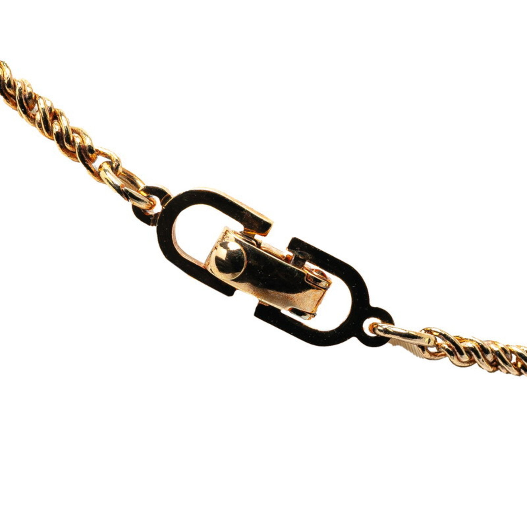 Christian Dior Dior Chain Necklace Gold Plated Women's