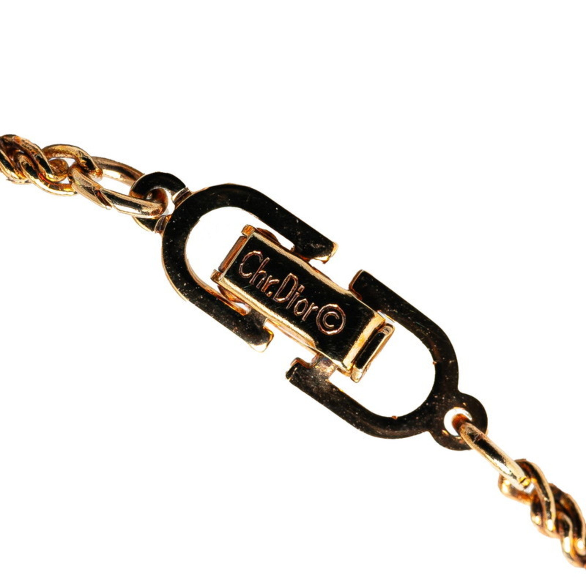 Christian Dior Dior Chain Necklace Gold Plated Women's