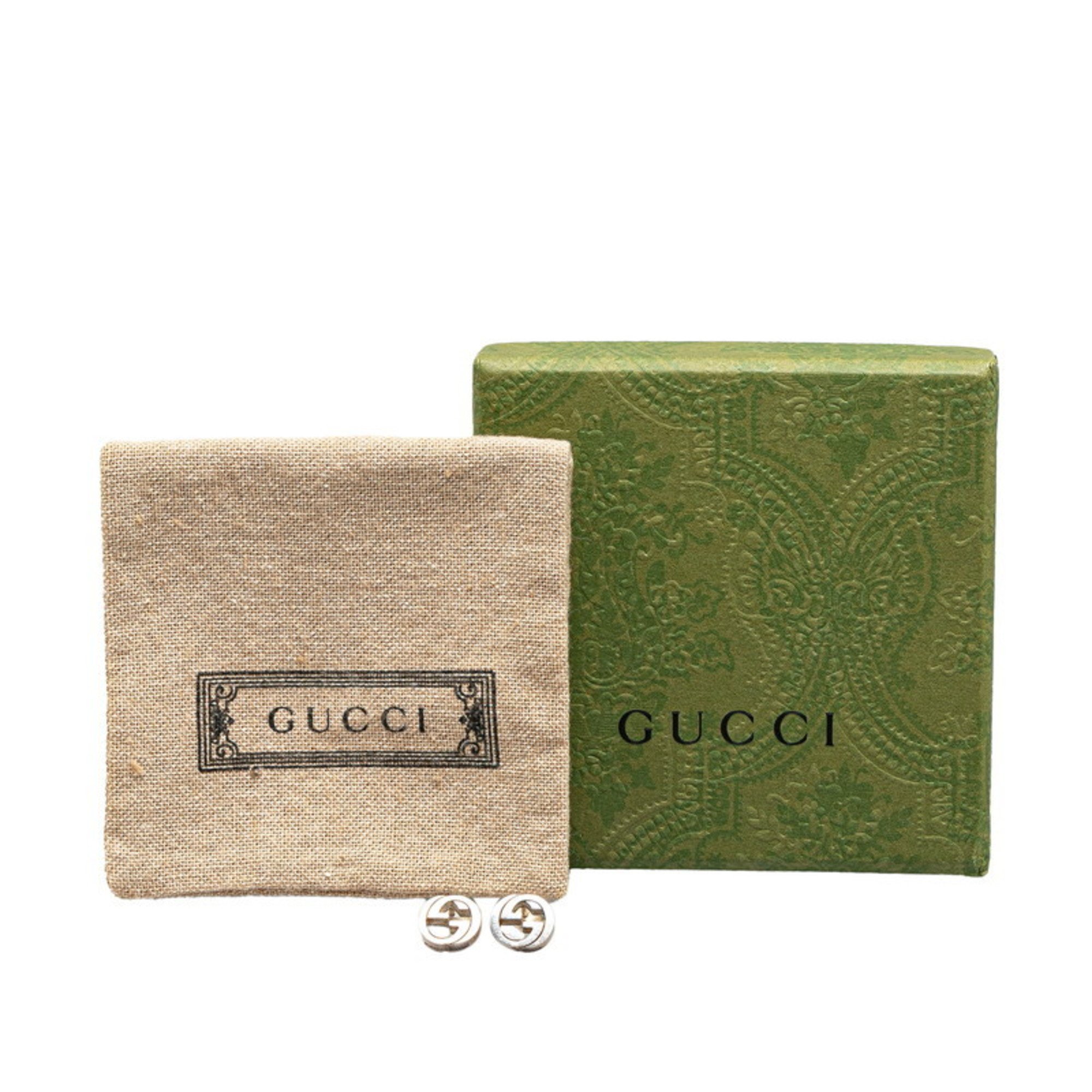 Gucci Interlocking G Earrings 356289 SV925 Silver Women's GUCCI