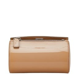 Givenchy Box Shoulder Bag Beige Patent Leather Women's