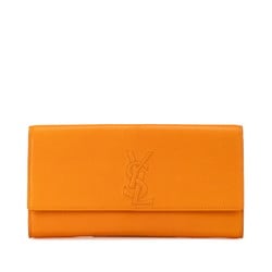 Saint Laurent YSL Stitch Clutch Bag Second Orange Leather Women's SAINT LAURENT