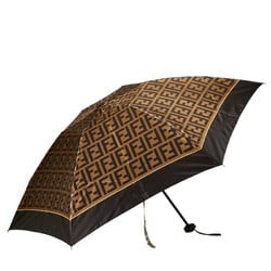 Fendi Zucca Folding Umbrella Brown Black Nylon Women's FENDI