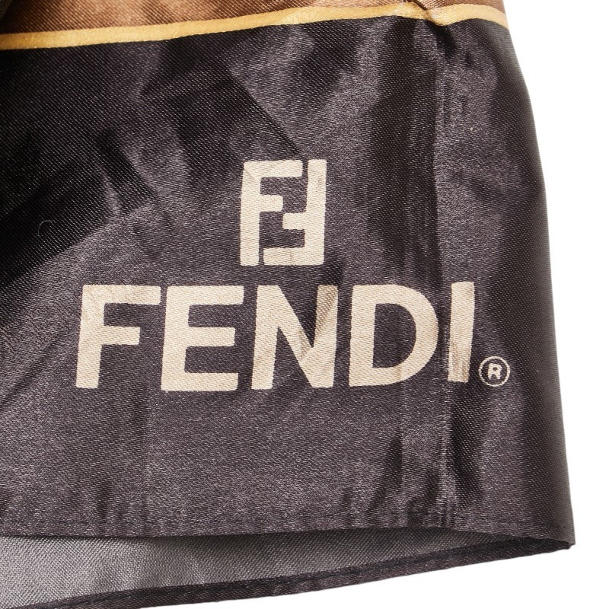 Fendi Zucca Folding Umbrella Brown Black Nylon Women's FENDI