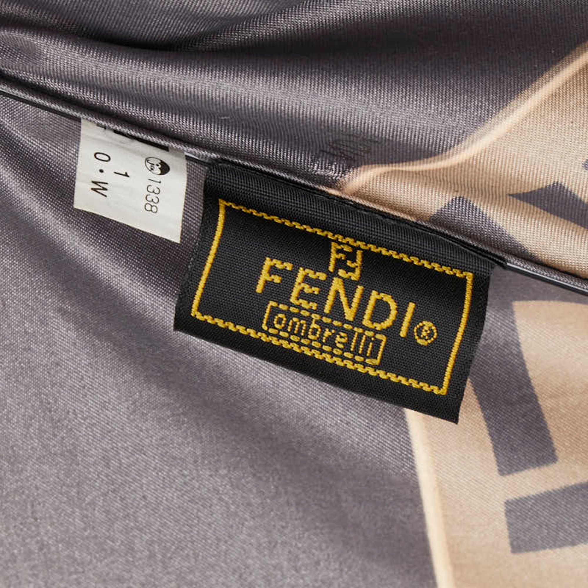 Fendi Zucca Folding Umbrella Brown Black Nylon Women's FENDI