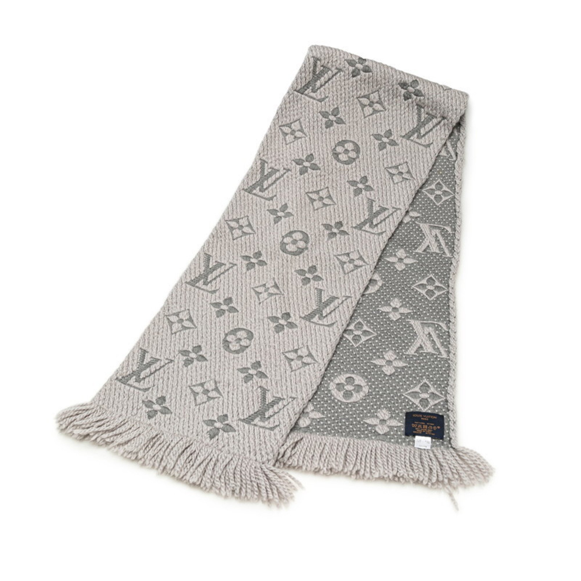 Louis Vuitton Echarpe Mania Scarf M74742 Griperle Grey Wool Silk Women's LOUIS VUITTON