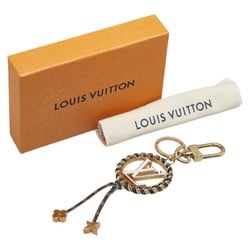 Louis Vuitton Monogram Porte Cle Berry Keychain M68476 Gold White Brown Plated Leather Women's LOUIS VUITTON