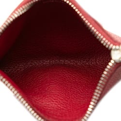 Hermes Passant Compact Bi-fold Wallet Red Evercalf Women's HERMES