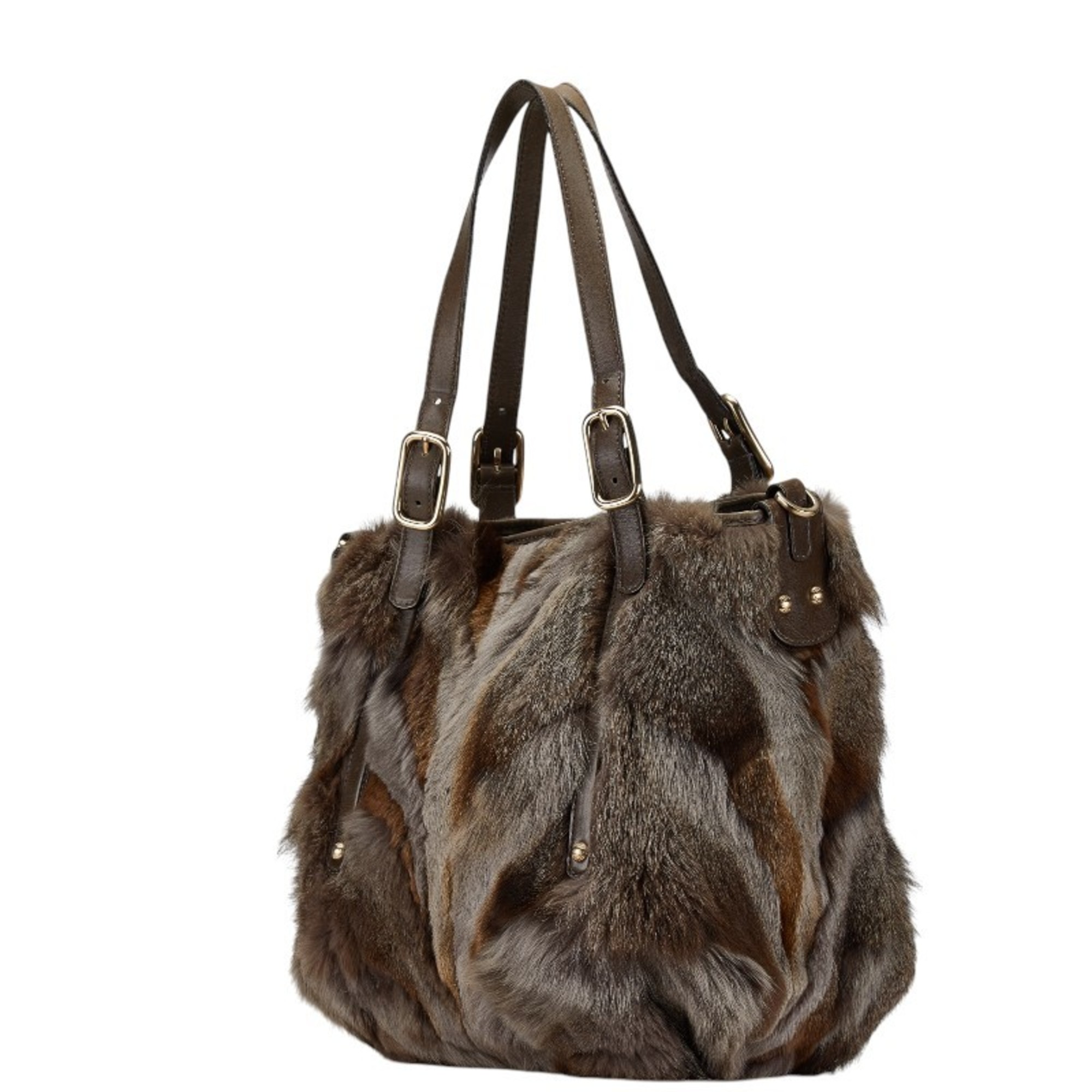 Tod's Handbag Shoulder Bag Brown Fur Leather Women's TOD'S