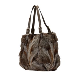 Tod's Handbag Shoulder Bag Brown Fur Leather Women's TOD'S