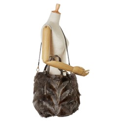 Tod's Handbag Shoulder Bag Brown Fur Leather Women's TOD'S