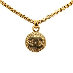 Chanel Coco Mark Round Motif Necklace Gold Plated Women's CHANEL