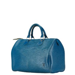 Louis Vuitton Epi Speedy 30 Handbag Boston Bag M43005 Toledo Blue Leather Women's LOUIS VUITTON