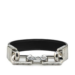 Louis Vuitton Monogram LV Links Bracelet M8340E Black Silver PVC Metal Men's LOUIS VUITTON