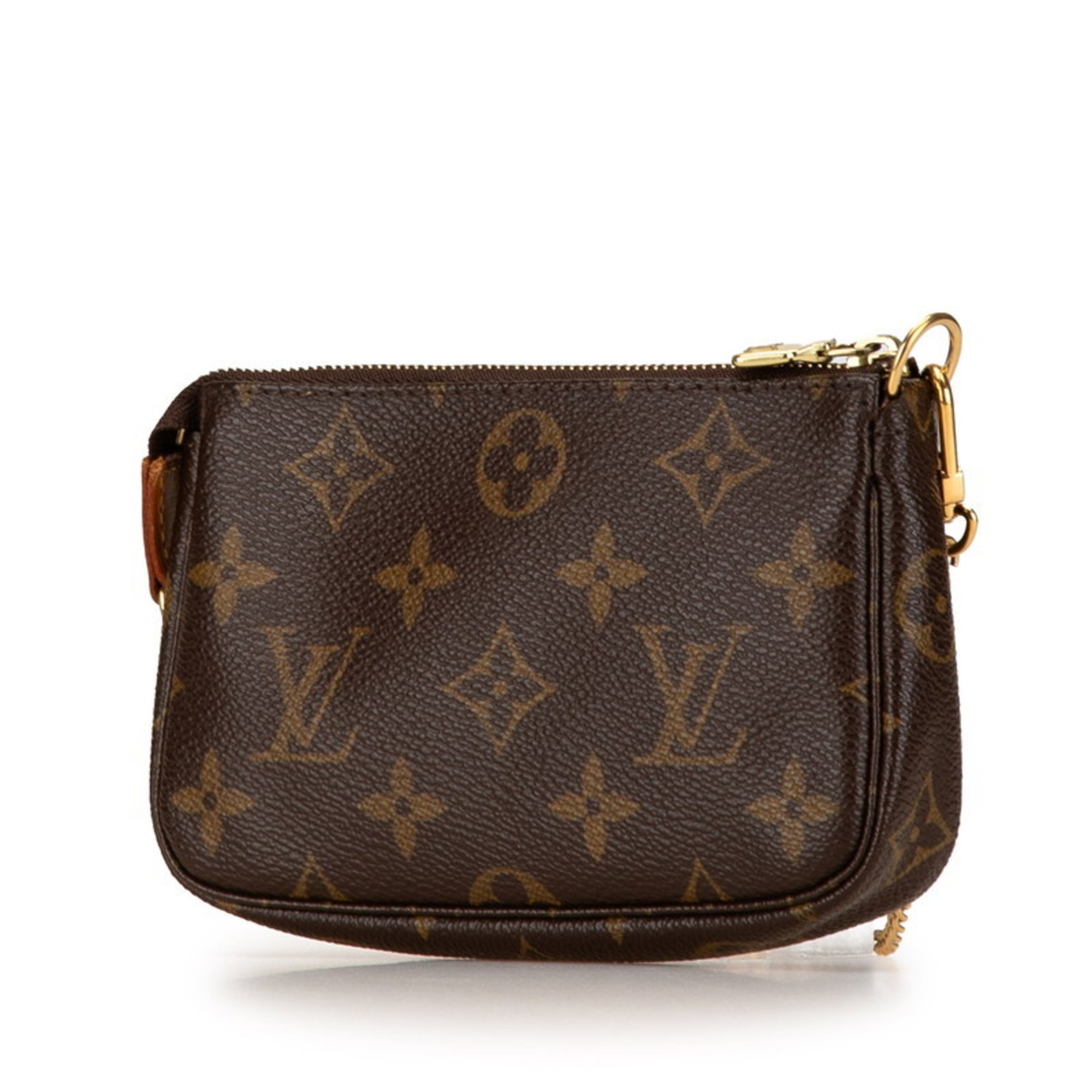 Louis Vuitton Monogram Accessory Chain Handbag Pouch M58009 Brown PVC Leather Women's LOUIS VUITTON