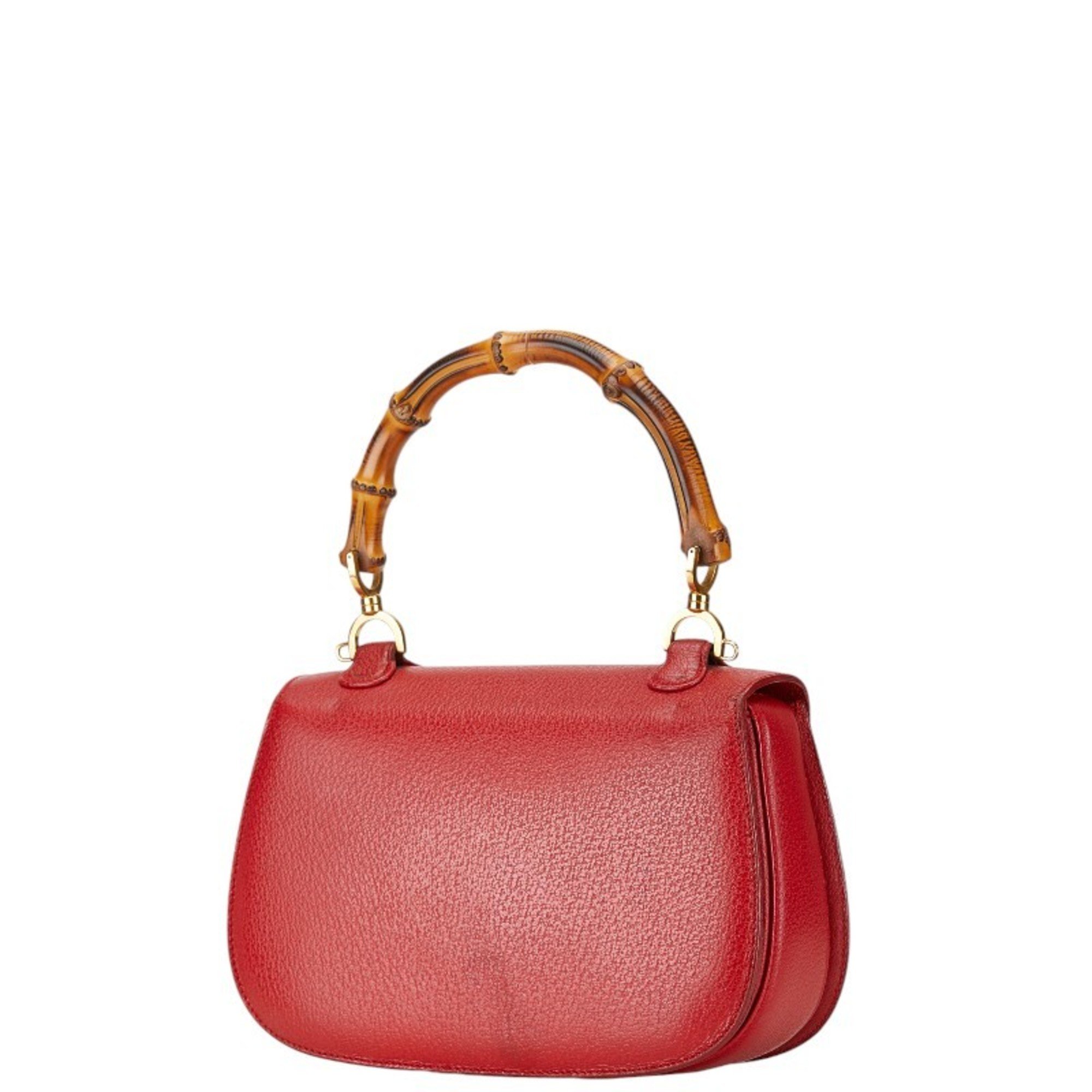 Gucci Bamboo Handbag 000 926 0633 Red Leather Women's GUCCI