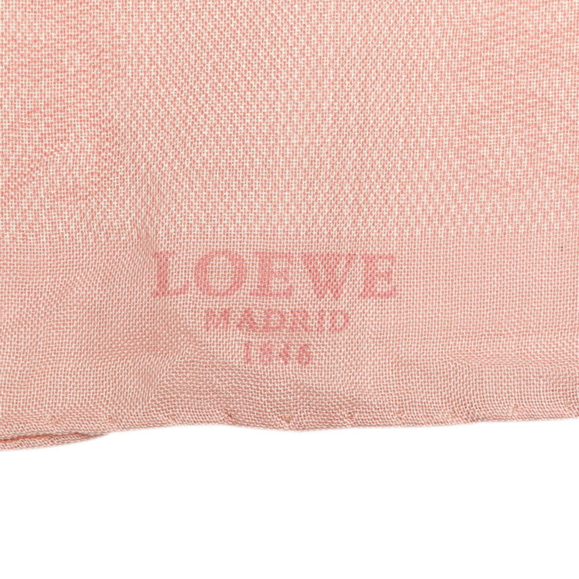 LOEWE Anagram Stole Scarf Pink Wool Silk Women's