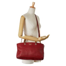 Gucci Bamboo Handbag Shoulder Bag 323660 Red Leather Women's GUCCI