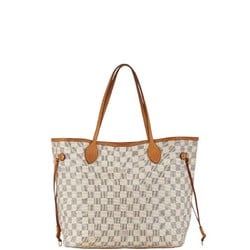 Louis Vuitton Damier Azur Neverfull MM Tote Bag Shoulder N51107 White PVC Leather Women's LOUIS VUITTON