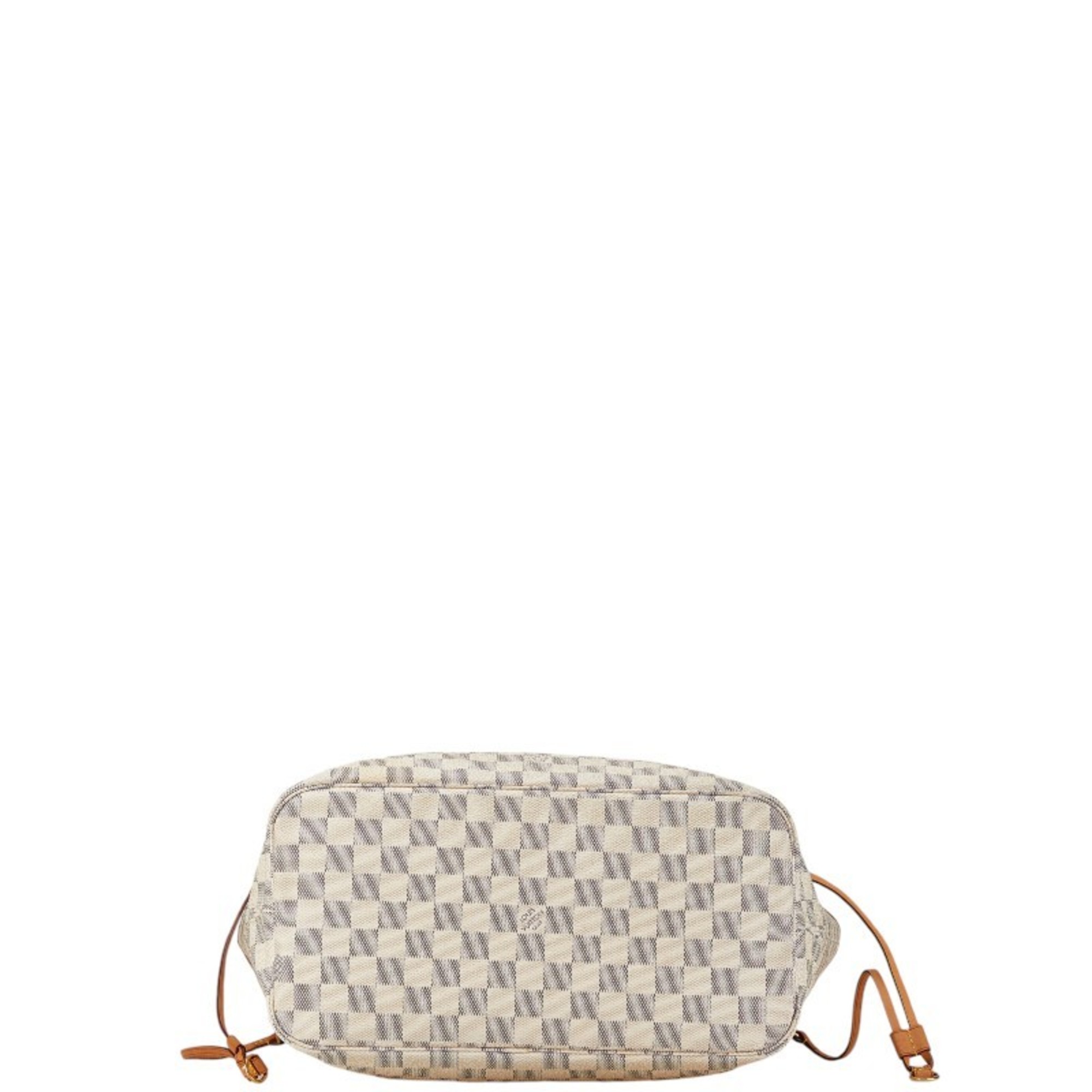 Louis Vuitton Damier Azur Neverfull MM Tote Bag Shoulder N51107 White PVC Leather Women's LOUIS VUITTON