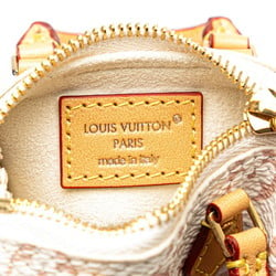 Louis Vuitton Monogram Dune Micro Speedy Bag Charm Keychain M01882 White PVC Leather Women's LOUIS VUITTON