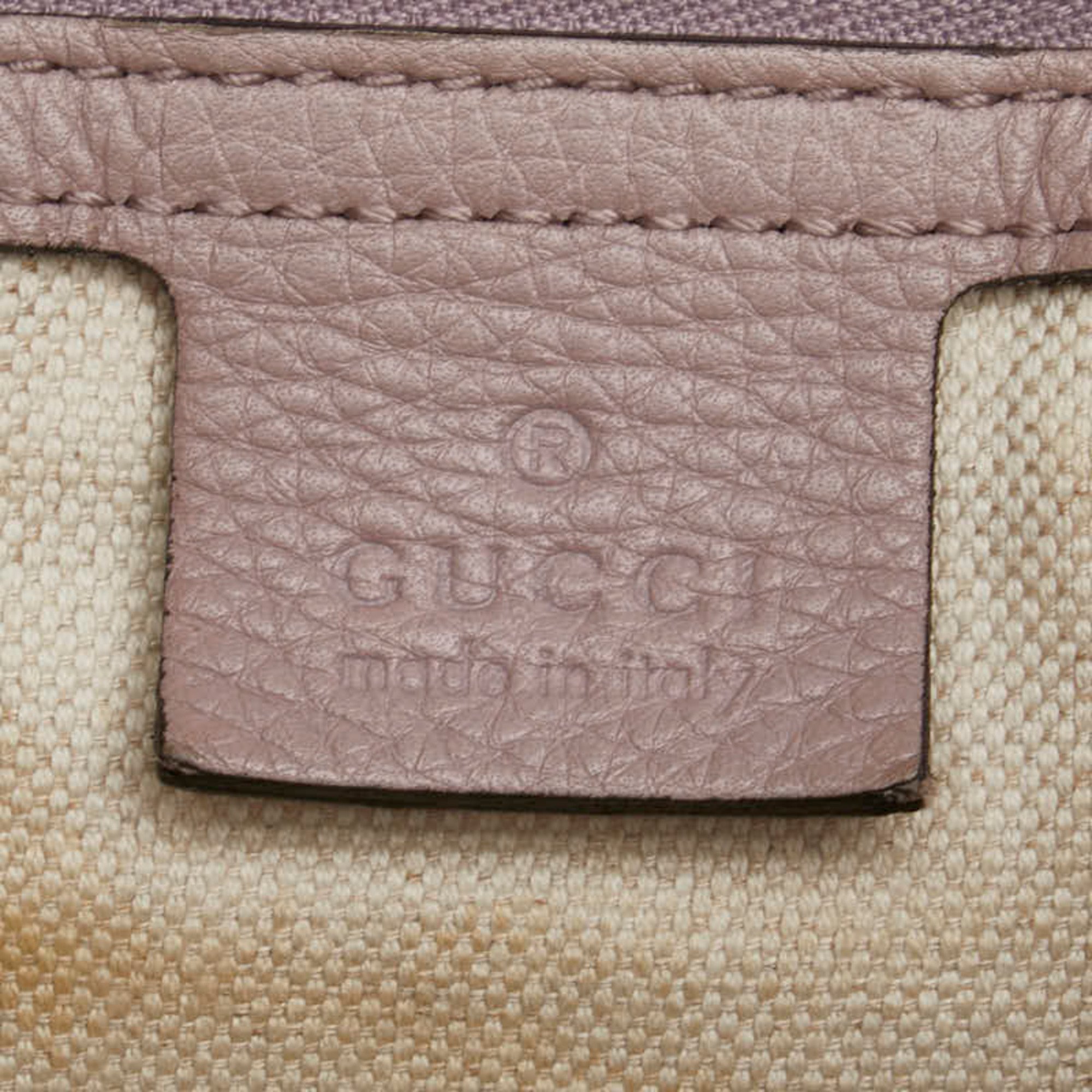 Gucci GG Canvas Sherry Line Boston Bag Shoulder 247205 Beige Pink Leather Women's GUCCI