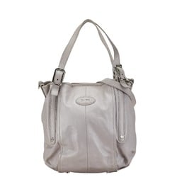 Tod's handbag shoulder bag grey leather ladies TOD'S