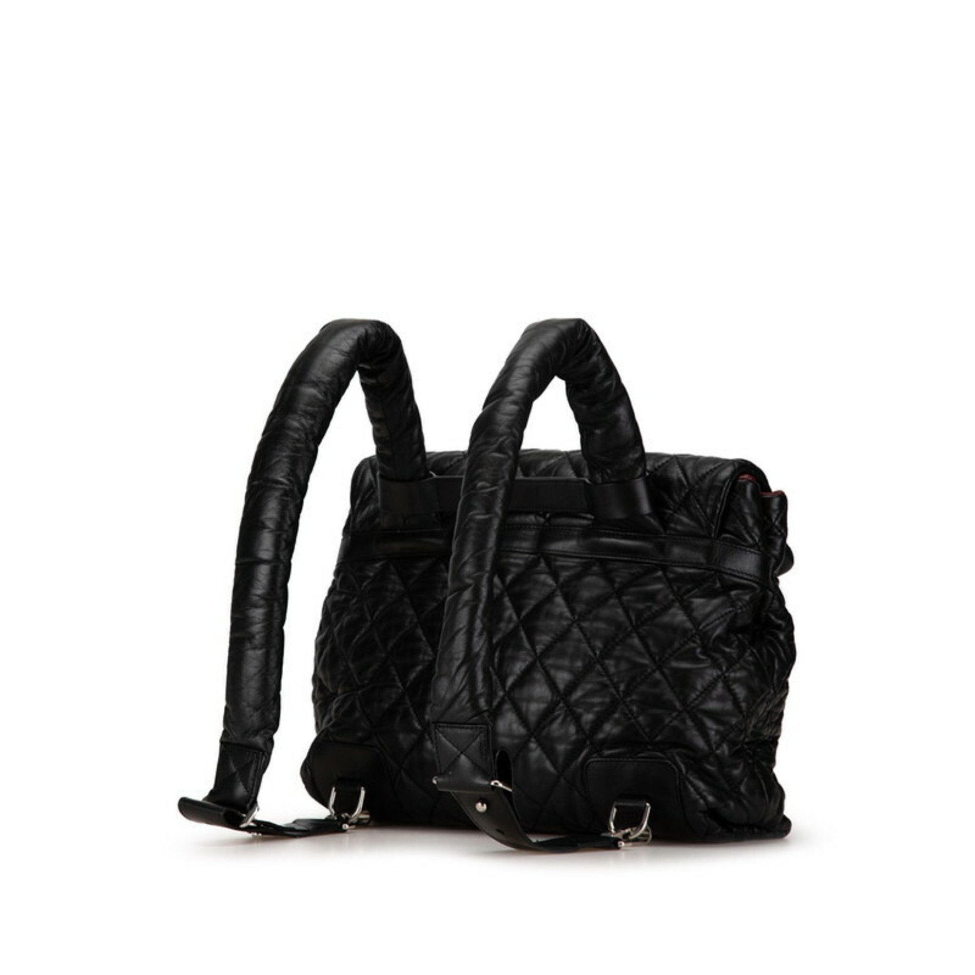 CHANEL Coco Cocoon Mark Backpack 7094 Black Lambskin Women's