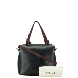 Celine handbag shoulder bag black wine red leather women's CELINE