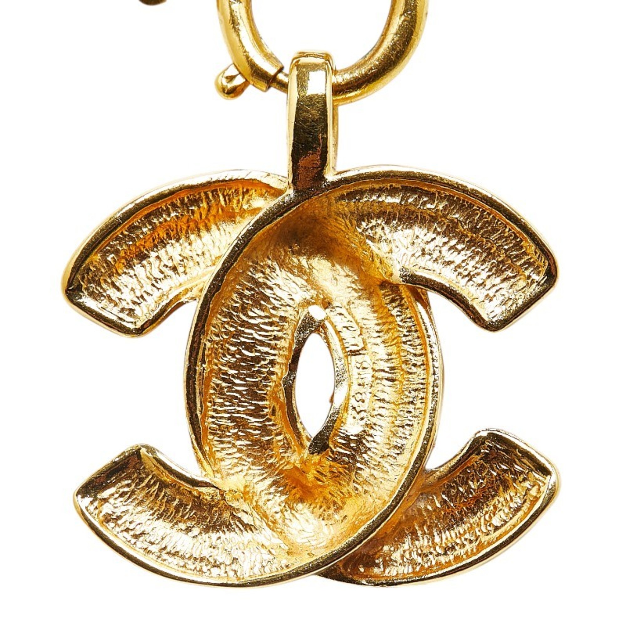 Chanel Matelasse Coco Mark Necklace Gold Plated Women's CHANEL