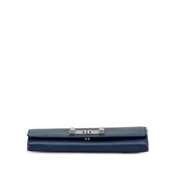 Prada Saffiano Long Wallet 1MH037 Blue Leather Women's PRADA