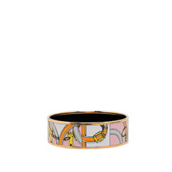 Hermes enamel GM bangle bracelet pink gold multi-color plated women's HERMES