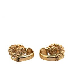 Christian Dior Dior Rope Knot Motif Earrings Gold Plated Women's