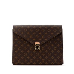 Louis Vuitton Monogram Folder Mark Bag Clutch GI0721 Brown PVC Leather Women's LOUIS VUITTON