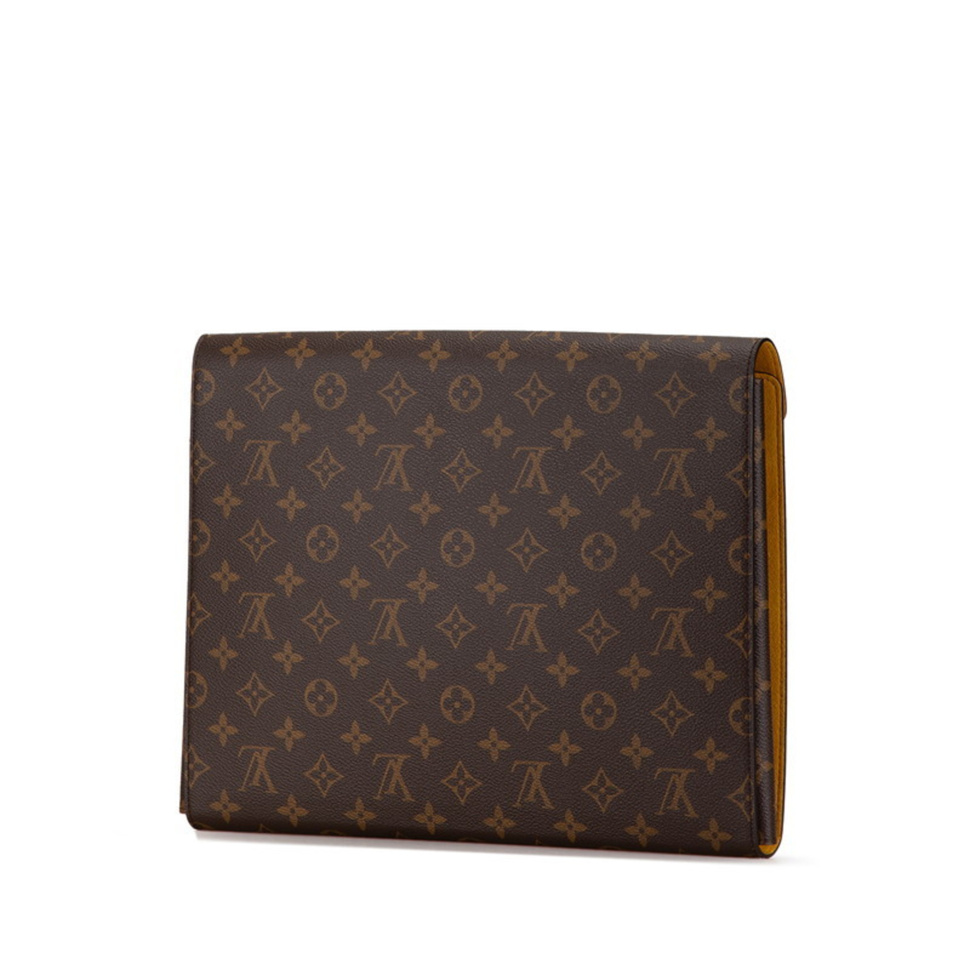 Louis Vuitton Monogram Folder Mark Bag Clutch GI0721 Brown PVC Leather Women's LOUIS VUITTON