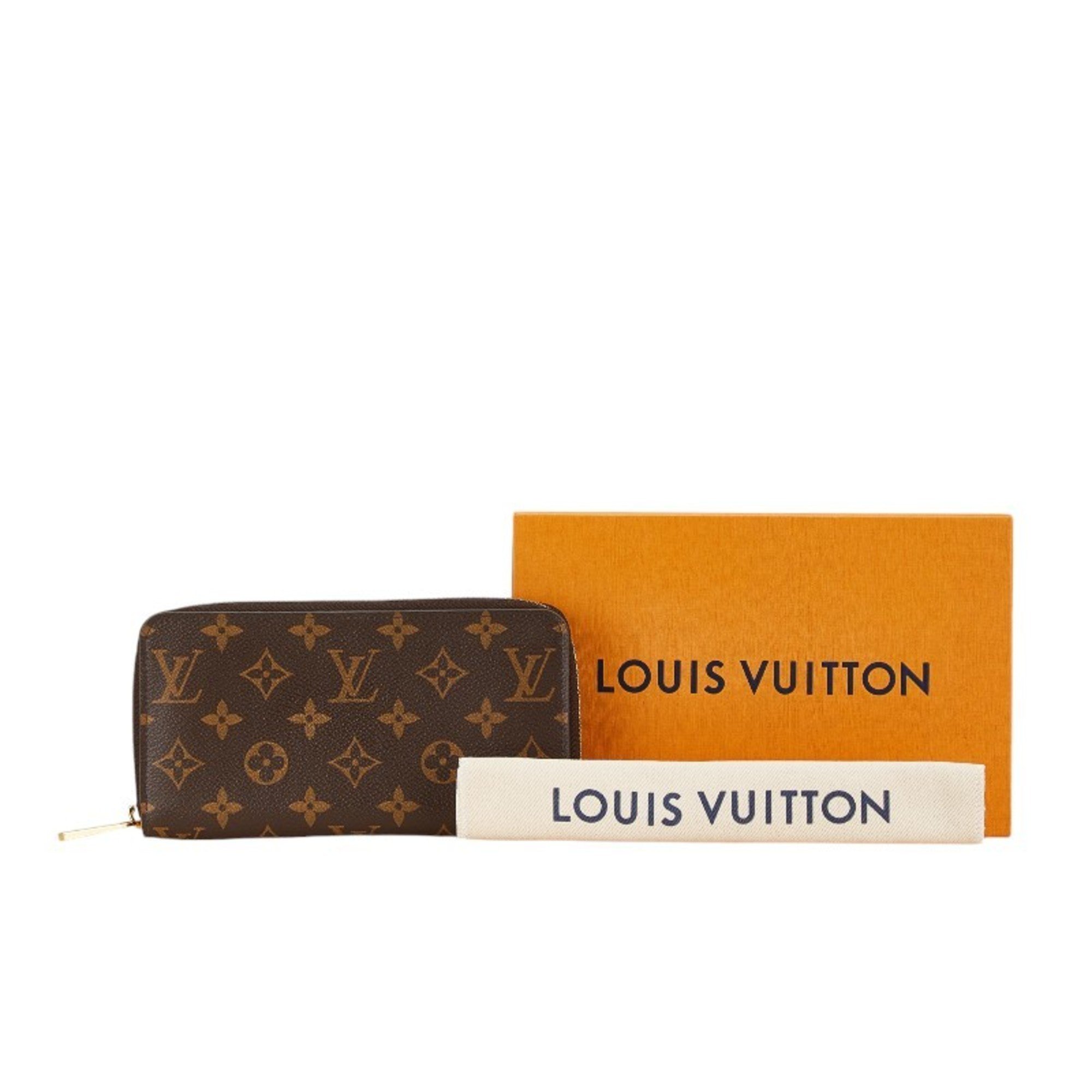 Louis Vuitton Monogram Zippy Wallet Round Long M42616 Brown PVC Leather Women's LOUIS VUITTON