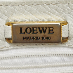 LOEWE Shoulder Bag White Ivory Leather Women's