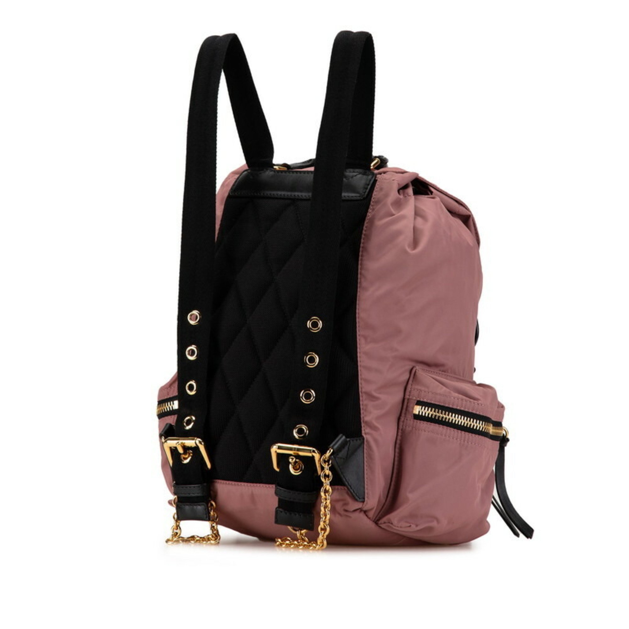 Burberry Backpack Pink Nylon Leather Women's BURBERRY