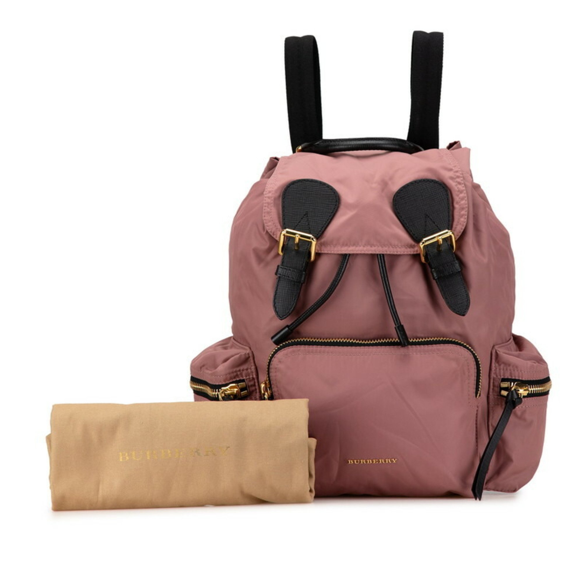 Burberry Backpack Pink Nylon Leather Women's BURBERRY