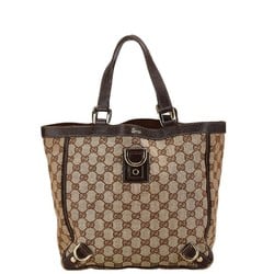 Gucci GG Canvas Abby Handbag Tote Bag 130739 Beige Brown Leather Women's GUCCI