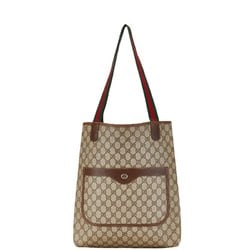 Gucci GG Supreme Sherry Line Old Tote Bag Shoulder 89 02 003 Beige Brown PVC Leather Women's GUCCI