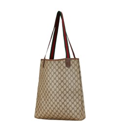 Gucci GG Supreme Sherry Line Old Tote Bag Shoulder 89 02 003 Beige Brown PVC Leather Women's GUCCI