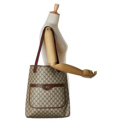 Gucci GG Supreme Sherry Line Old Tote Bag Shoulder 89 02 003 Beige Brown PVC Leather Women's GUCCI