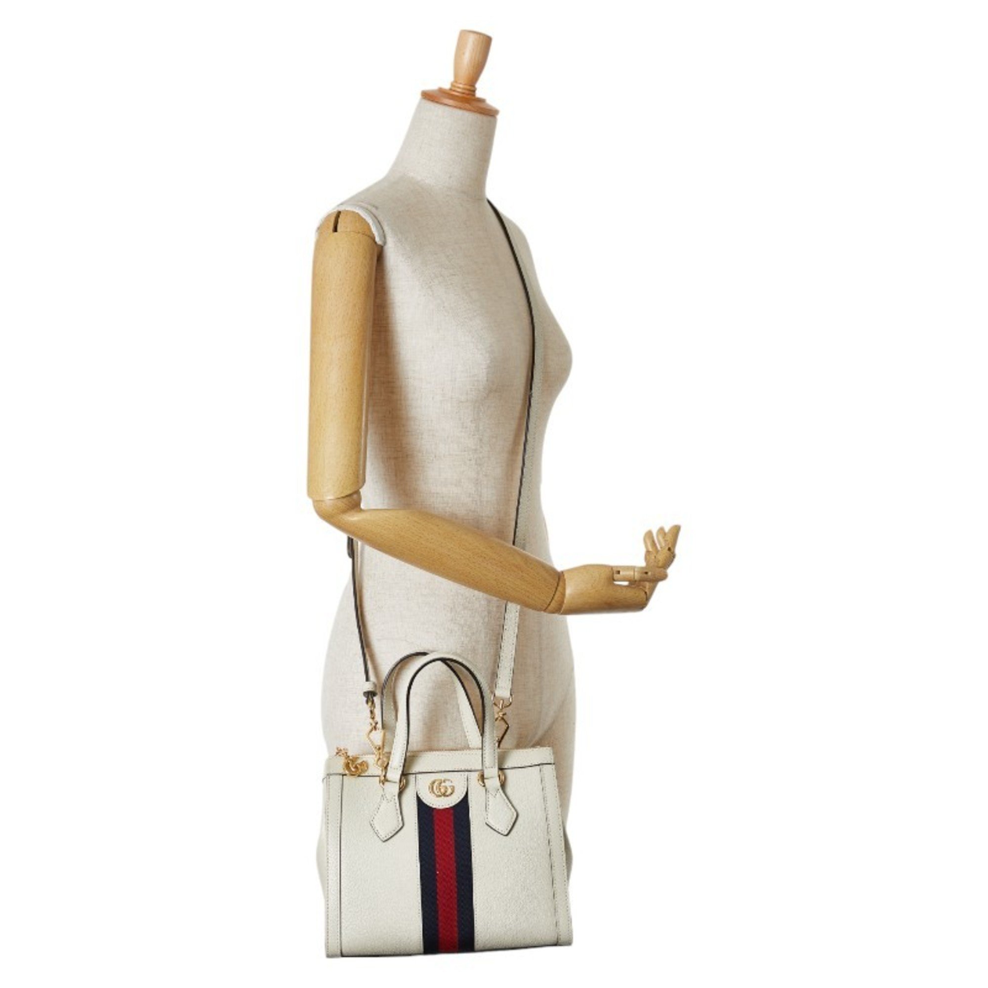 Gucci Ophidia Handbag Shoulder Bag 719882 White Ivory Leather Women's GUCCI