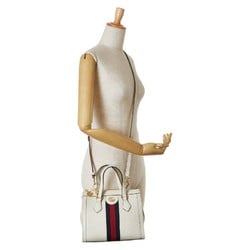 Gucci Ophidia Handbag Shoulder Bag 719882 White Ivory Leather Women's GUCCI